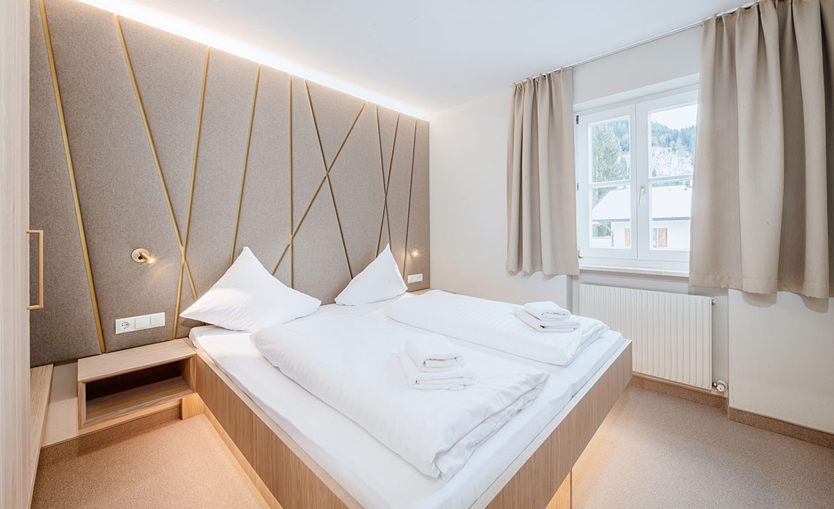 Moderne Zimmer im Crystls Aparthotel